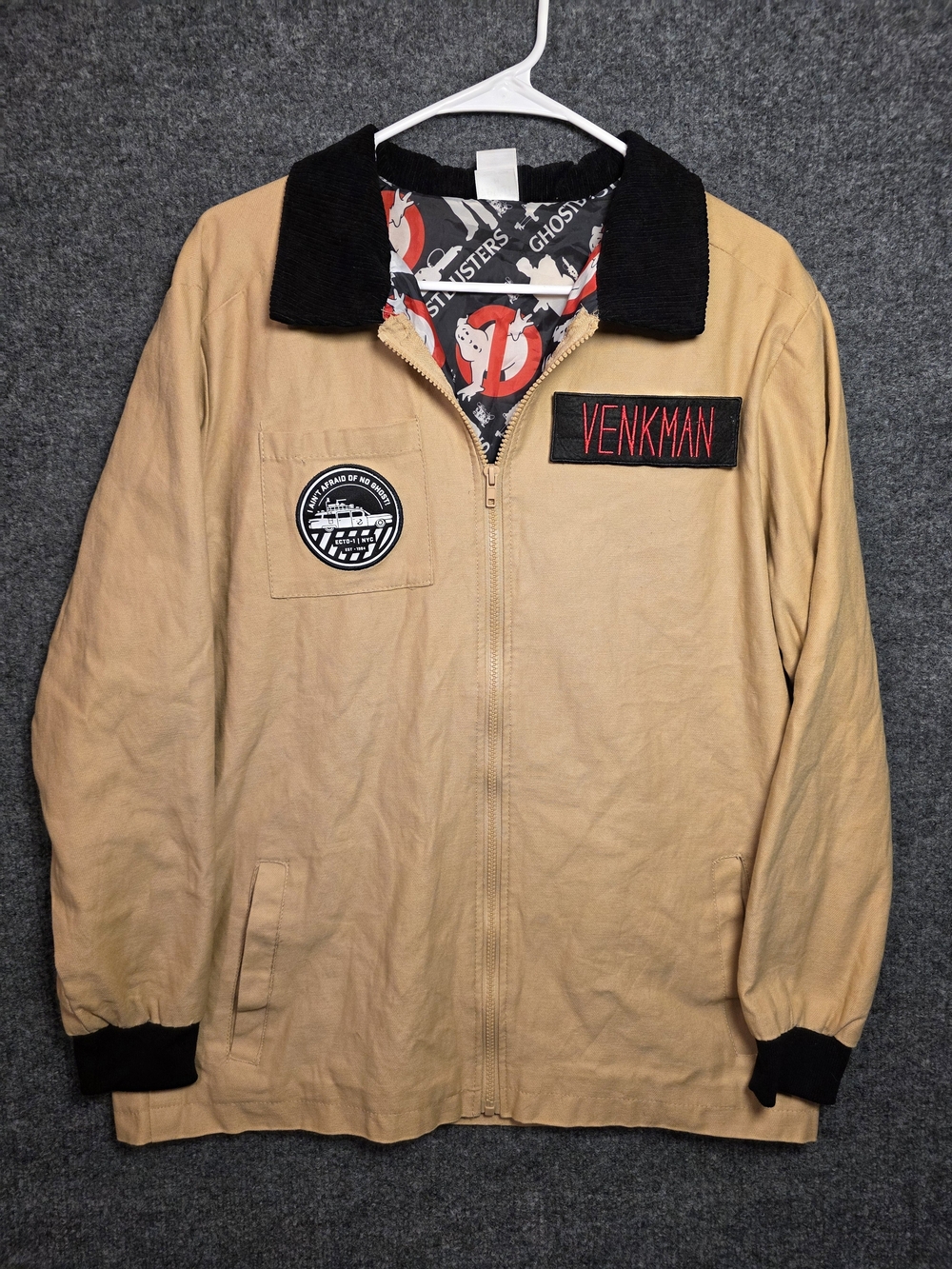 Ghostbusters Venkman Canvas Workwear Jacket Corduroy Collar Logo Print Medium
